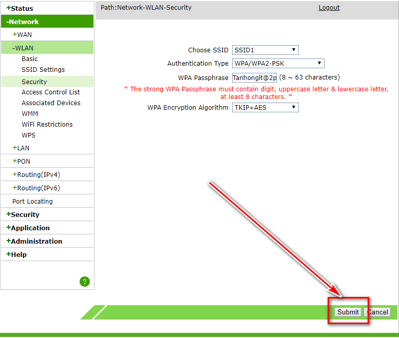 đổi mật khẩu Wifi viettel