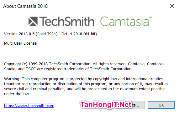 bản quyền Camtasia 2018