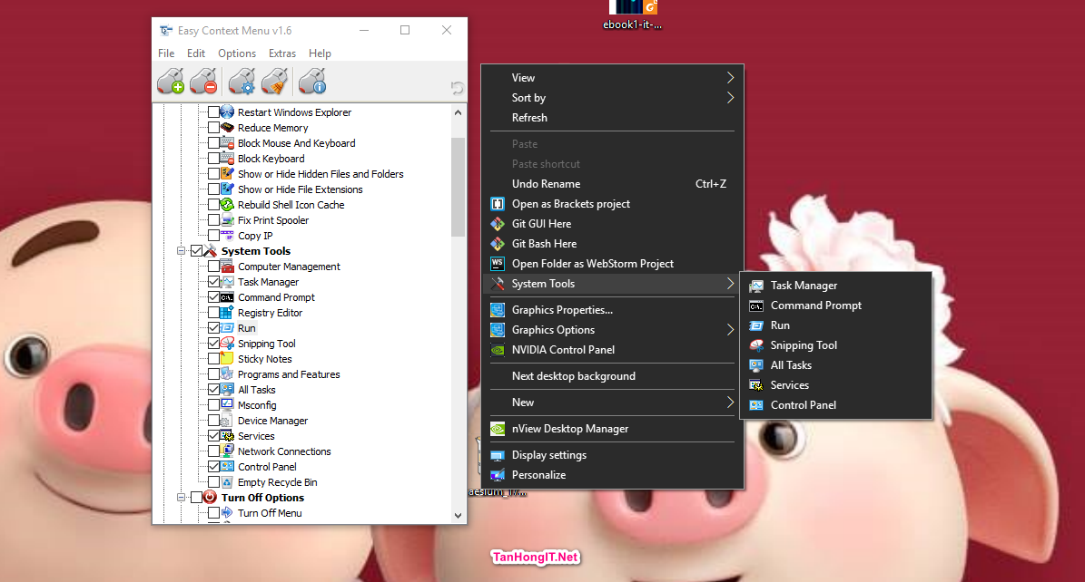 Easy Context Menu Thiết lập, chỉnh sửa, thêm ứng dụng vào menu chuột phải trên Windows