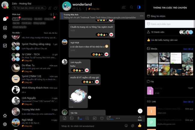 download extension dark mode cho zalo tren may tinh